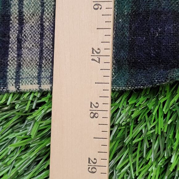 Vintage 90s Western Hippie Shadow Plaid Shirt S/M 19x28 Wool - Picture 9 of 11